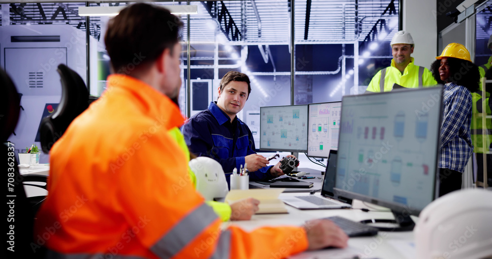 Aufkleber Industrial Data Automation System On Computer
