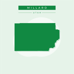 Fototapeta premium Vector illustration vector of Millard map Utah