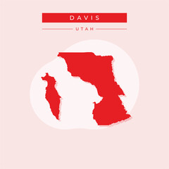 Vector illustration vector of Davis map Utah