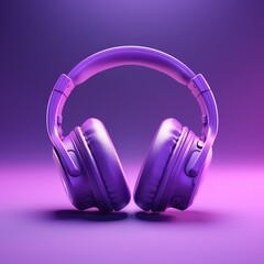 Fototapeta na wymiar 3d headphone neon color