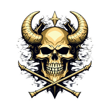 The pirate skull illustration is suitable for t-shirt and mascot images