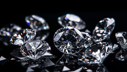 Diamonds on a black background