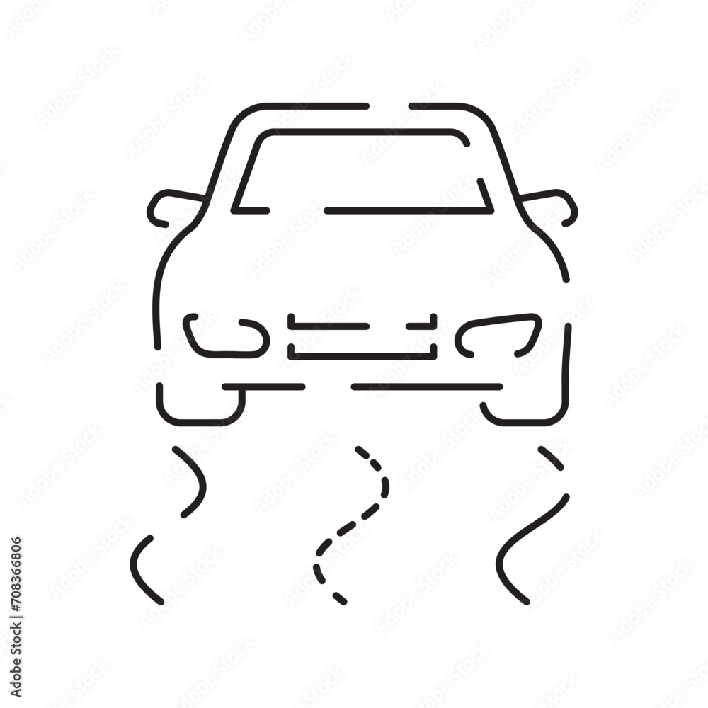 Wall mural car dashboard sign line icon. vector airbag, warming, engine, warning signs. outline style icon desi