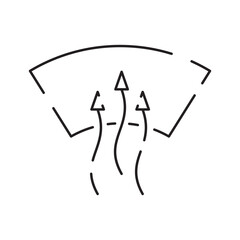 Car dashboard sign line icon. Vector airbag, warming, engine, warning signs. Outline style icon design isolated on a white background