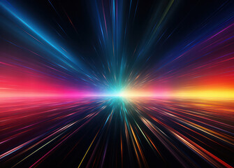 Fototapeta na wymiar Speed of Light: Abstract Motion in Futuristic Blue, Night Highway Tunnel