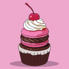 Adorned with vibrant colors and whimsical details, this visual treat is a feast for the eyes. Perfect for bakery themes, party invitations, or any content that craves a touch of delicious cuteness.