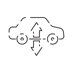 Car dashboard sign line icon. Vector airbag, warming, engine, warning signs. Outline style icon design isolated on a white background