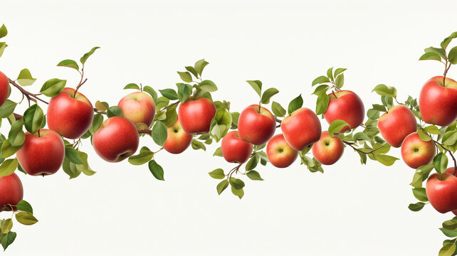 Illustrate a border of apples with a central