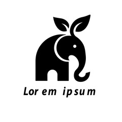 elephant t-shirt and logo illustration design