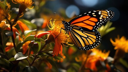 Sipping Elegance: Monarch's Delicate Feeding Moment