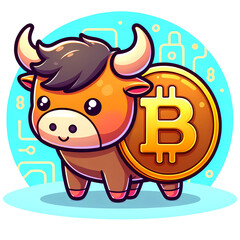 bull's head  body resembling coin