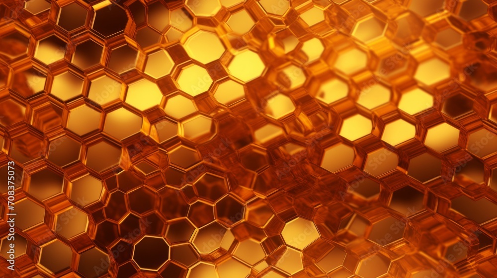 Poster honeycomb-like texture of beehive cells. generative ai