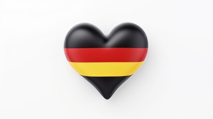 Heart in the form of a German flag on a white background. Generative AI