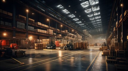 Industrial Warehouse Interior Generative AI