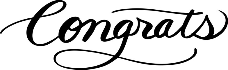 手書きのカリグラフィー「congrats」文字