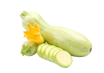 Zucchini isolated on white background