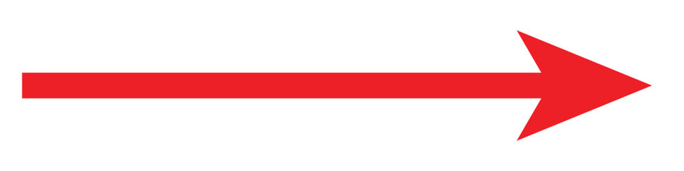 Arrow Long Icon Red | Arrows | Infographic Illustration | Direction Symbol | Pointer Logo | Up Sign | Isolated |