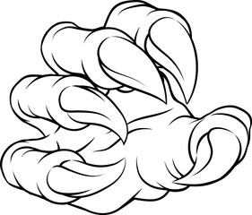 A monster claw dinosaur or dragon cartoon talon hand