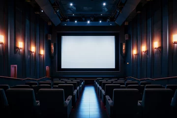 Foto op Plexiglas  Beautiful modern cinema with mock-up screen © ALL YOU NEED studio