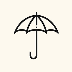 Open umbrella on top icon. Outline open umbrella on top vector icon for web design isolated on white background
