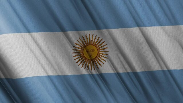Argentina Waving Flag. National 3d Argentina Flag Waving. Argentinian Flag 4k Resolution Background. Argentinian Flag Closeup