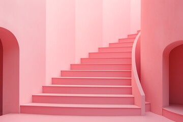 abstract step pattern pink stairs
