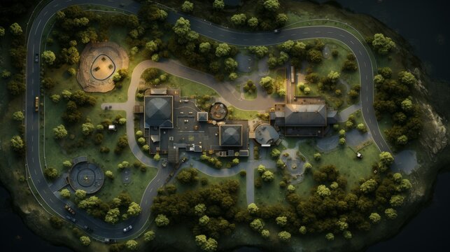 Top-Down Perspective of Rest Area Parking Generative AI