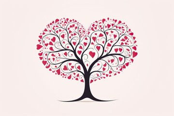 Heart Leaves Tree Vector Art A Captivating Illustration of Nature and Love