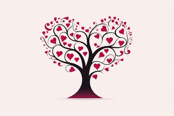 Heart Leaves Tree Vector Art A Captivating Illustration of Nature and Love