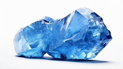 Obraz premium blue crystal isolated on a white background 3d render