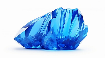 luxury blue crystal isolated on a white background 3d render