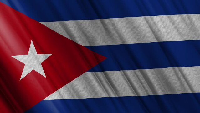 Cuba Waving Flag. National 3d Cuba Flag Waving. Cuban Flag 4k Resolution Background. Cuban Flag Closeup