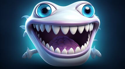 Inspire wonder and amusement with this realistic depiction of a cartoon tooth monster design,