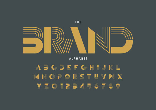 Vector of stylized modern font and alphabet