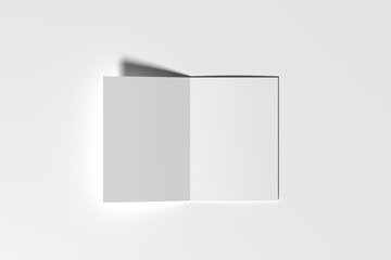 top view of market cover for bifold brochure mockup