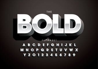 Vector of stylized modern font and alphabet