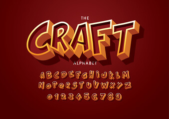 Vector of stylized modern font and alphabet