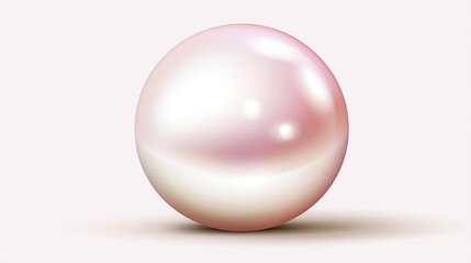 soft pink pearl on white background