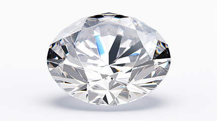 elegant real loose brilliant round diamond side view on white background