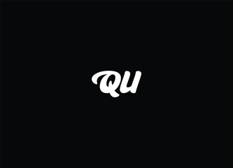 Logo Monogram Slash concept with Modern designs template letter qu 