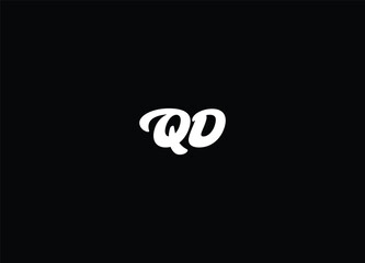 Logo Monogram Slash concept with Modern designs template letter qd 