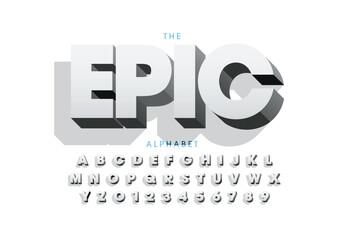 Vector of stylized modern font and alphabet