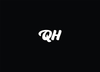Logo Monogram Slash concept with Modern designs template letter qh