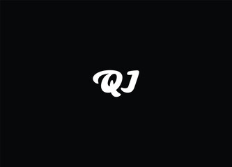 Logo Monogram Slash concept with Modern designs template letter QJ