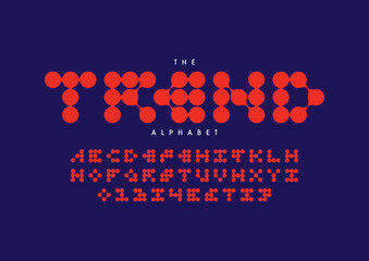 Vector of stylized modern font and alphabet