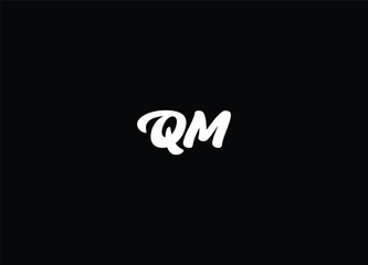 Logo Monogram Slash concept with Modern designs template letterQM