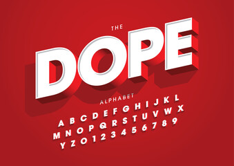 Vector of stylized modern font and alphabet