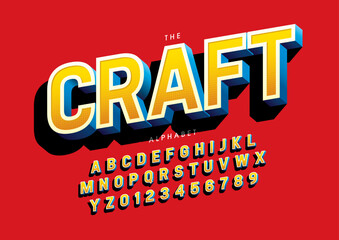 Vector of stylized modern font and alphabet