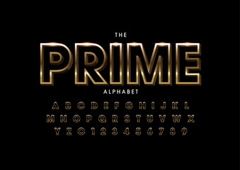 Vector of stylized modern font and alphabet