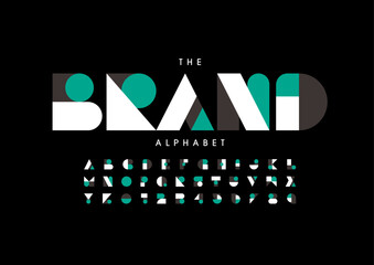 Vector of stylized modern font and alphabet